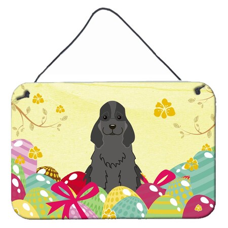 Carolines Treasures Easter Eggs Cocker Spaniel Black Wall or Door Hanging Prints BB6092DS812